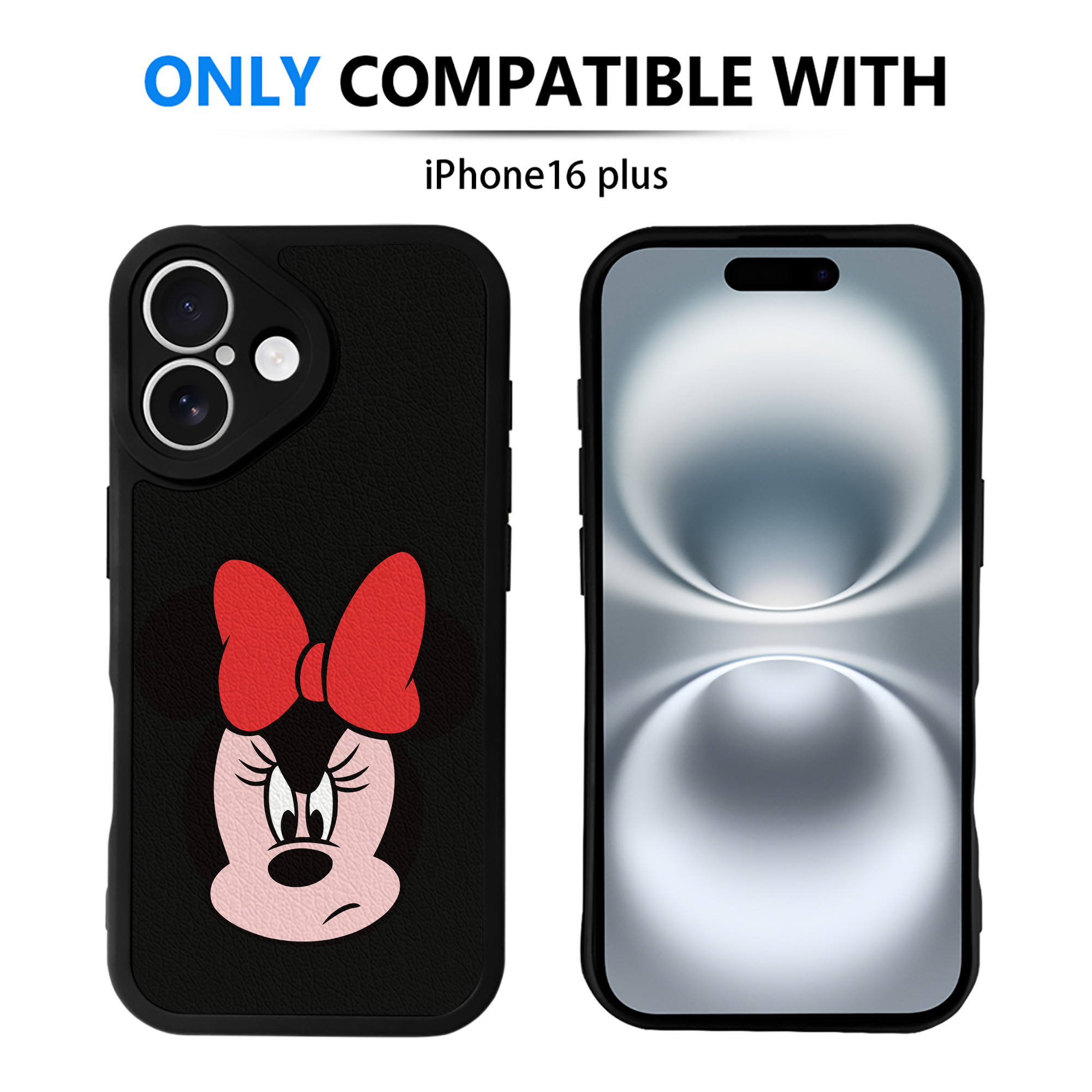 （画像用） ミッキーマウス Mickey Mouse 【iPhone 16シリーズ対応】シリコンスマホケース（レザー調） 材質：シリコン
